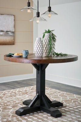 Valebeck Counter Height Dining Table - Dark Brown Counter Table modern furniture Contempo Furniture