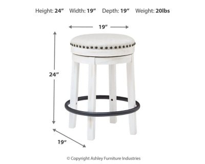 Valebeck Counter Height Stool - White Counter Height (24" - 27") modern furniture Contempo Furniture