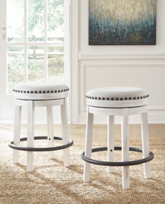 Valebeck Counter Height Stool - White Counter Height (24" - 27") modern furniture Contempo Furniture