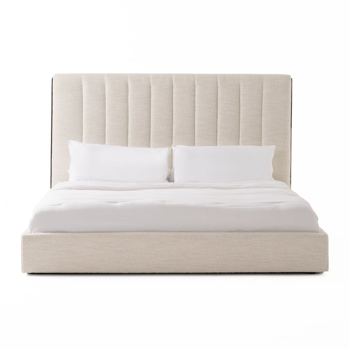 Valhalla  Contemporary White Fabric Bed