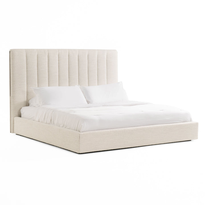 Valhalla  Contemporary White Fabric Bed