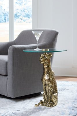 Vallain Accent Table - Gold Accent Table modern furniture Contempo Furniture