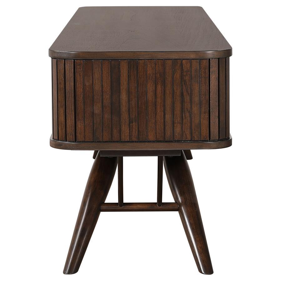 Valna - Wood TV Stand With Sliding Doors - Walnut TV Stand modern furniture Contempo Furniture