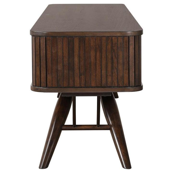 Valna - Wood TV Stand With Sliding Doors - Walnut TV Stand modern furniture Contempo Furniture