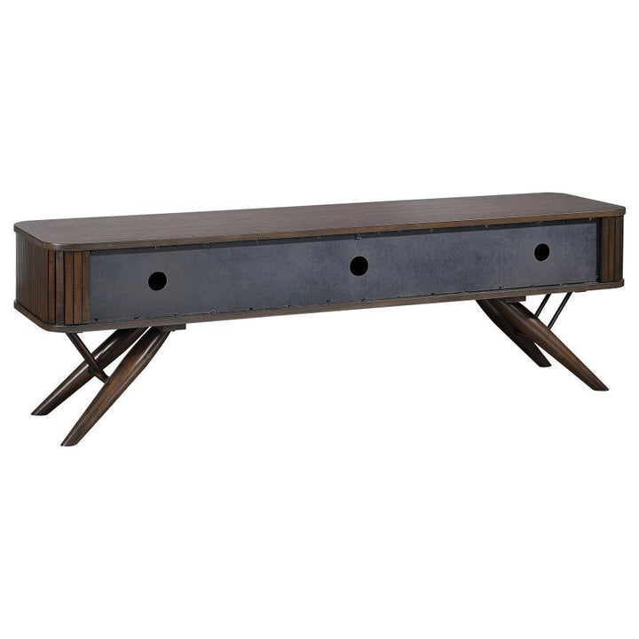 Valna - Wood TV Stand With Sliding Doors - Walnut TV Stand modern furniture Contempo Furniture