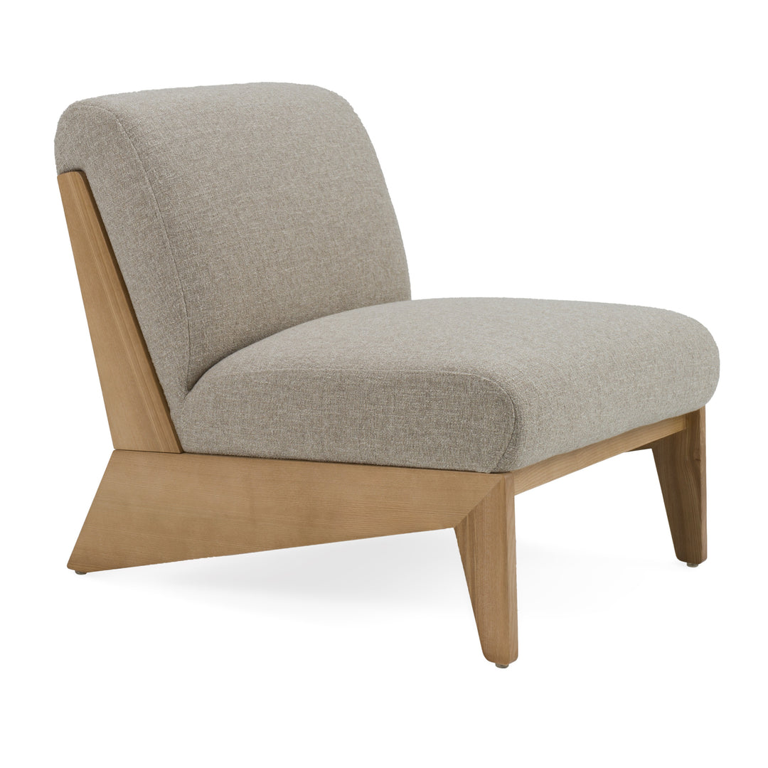 Vance - Modern Sand Fabric + Wood Accent Chair