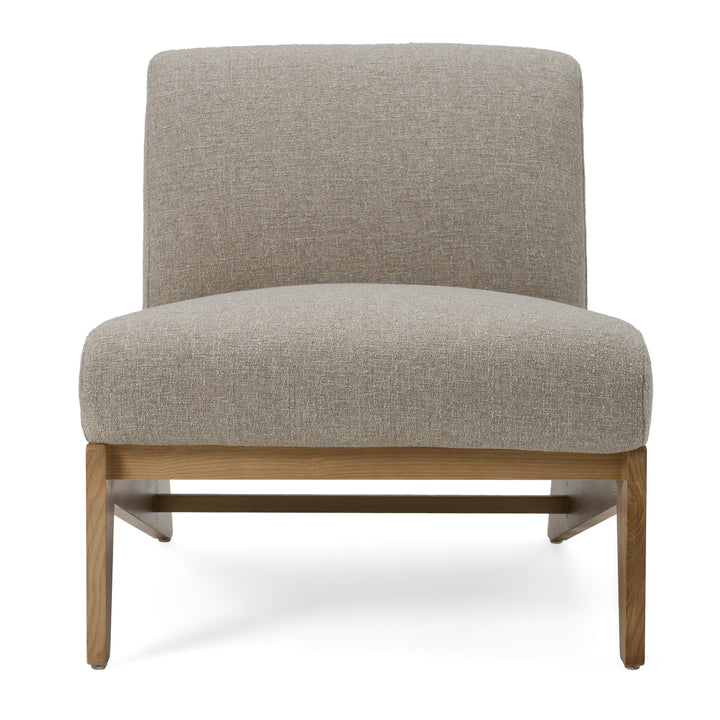 Vance - Modern Sand Fabric  Wood Accent Chair