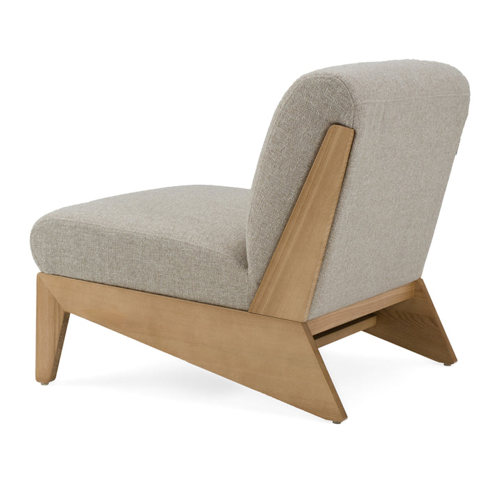 Vance - Modern Sand Fabric + Wood Accent Chair