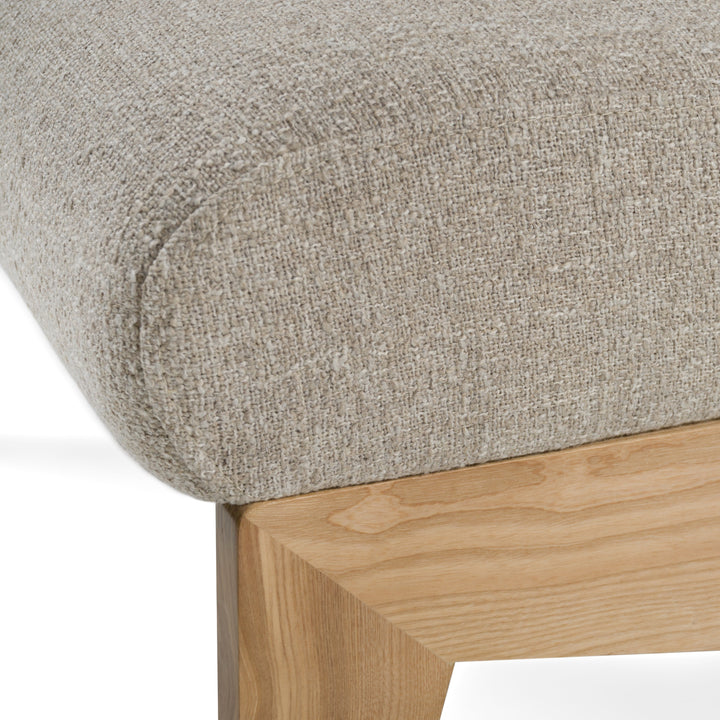 Vance - Modern Sand Fabric  Wood Accent Chair