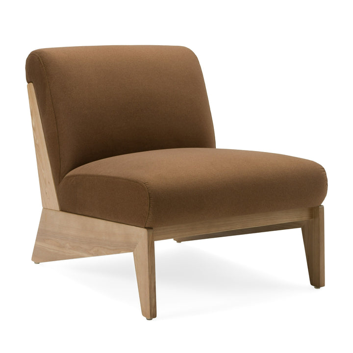 Vance - Modern Brown Fabric + Wood Accent Chair