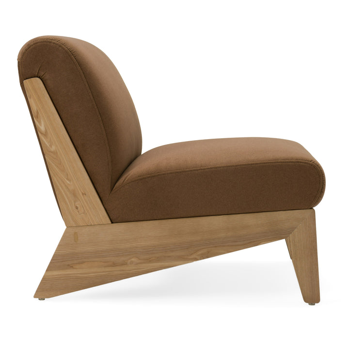 Vance - Modern Brown Fabric + Wood Accent Chair