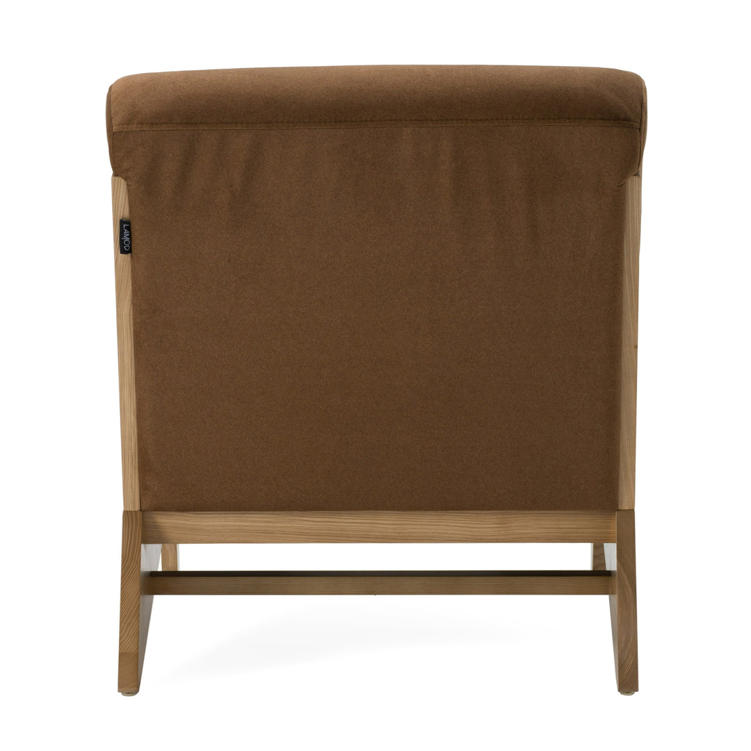 Vance - Modern Brown Fabric + Wood Accent Chair