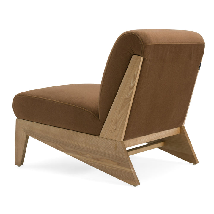 Vance - Modern Brown Fabric + Wood Accent Chair