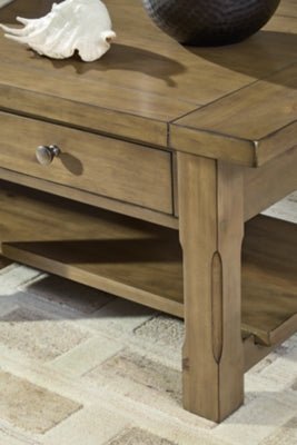 Vandenmore Coffee Table - Light Brown Cocktail Table modern furniture Contempo Furniture