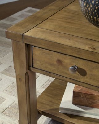 Vandenmore End Table - Light Brown End Table modern furniture Contempo Furniture