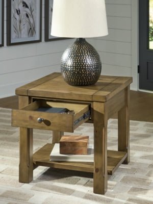 Vandenmore End Table - Light Brown End Table modern furniture Contempo Furniture