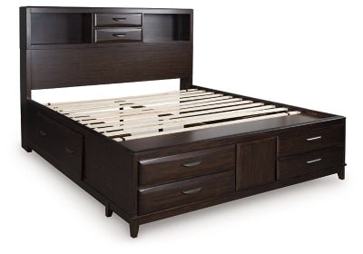 Vanmore California King Storage Bed - Dark Brown Storage Bed modern furniture Contempo Furniture