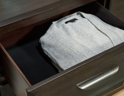 Vanmore Dresser and Mirror - Dark Brown Dresser & Mirror modern furniture Contempo Furniture