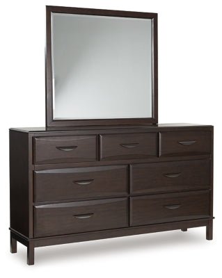 Vanmore Dresser and Mirror - Dark Brown Dresser &amp; Mirror modern furniture Contempo Furniture