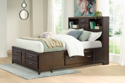 Vanmore Full Storage Bed - Dark Brown Storage Bed modern furniture Contempo Furniture