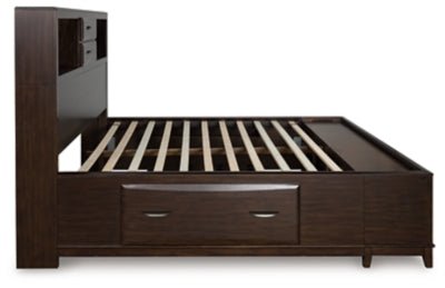Vanmore King Storage Bed - Dark Brown Storage Bed modern furniture Contempo Furniture