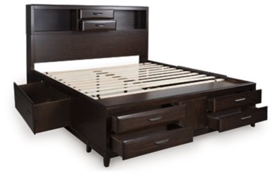 Vanmore King Storage Bed - Dark Brown Storage Bed modern furniture Contempo Furniture