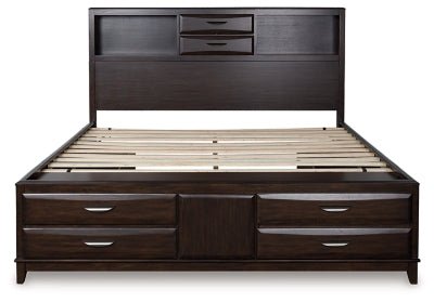 Vanmore King Storage Bed - Dark Brown Storage Bed modern furniture Contempo Furniture