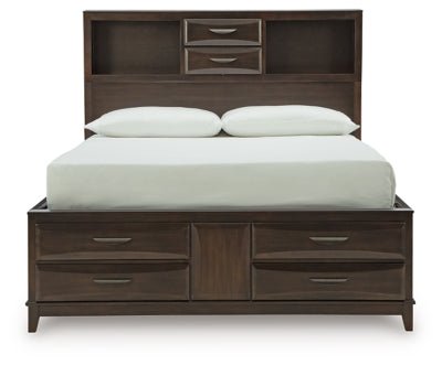 Vanmore Queen Storage Bed - Dark Brown Storage Bed modern furniture Contempo Furniture