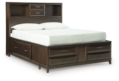 Vanmore Queen Storage Bed - Dark Brown Storage Bed modern furniture Contempo Furniture