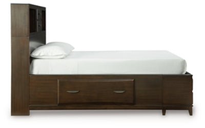 Vanmore Queen Storage Bed - Dark Brown Storage Bed modern furniture Contempo Furniture