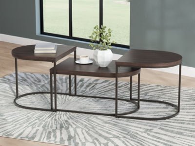 Vanmore Table (Set of 3) - Dark Brown Table Set modern furniture Contempo Furniture