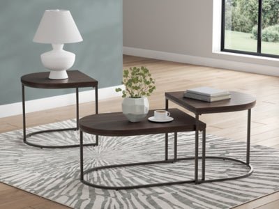 Vanmore Table (Set of 3) - Dark Brown Table Set modern furniture Contempo Furniture