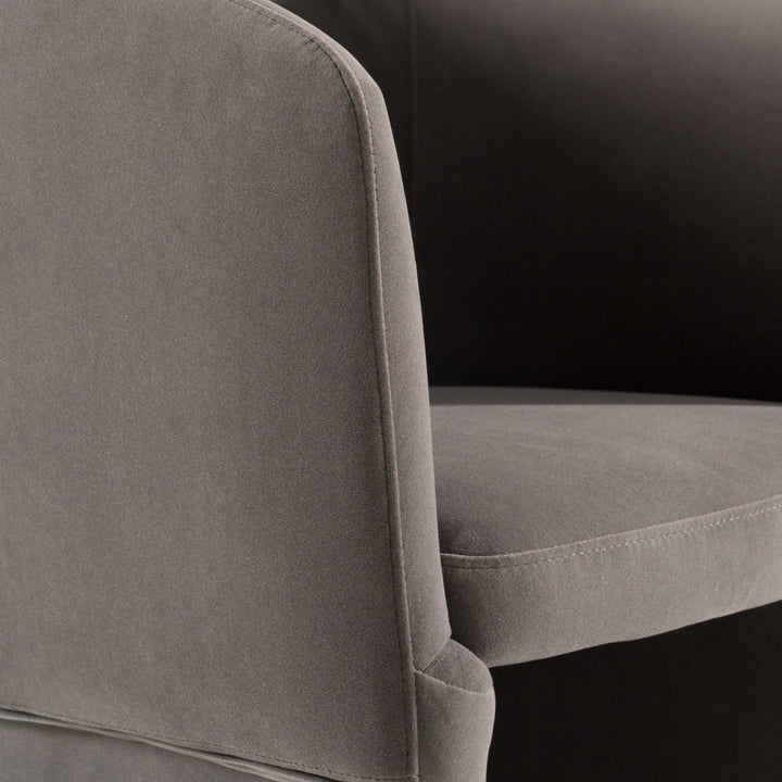 Vassar  Modern Grey Velvet Dining Chair