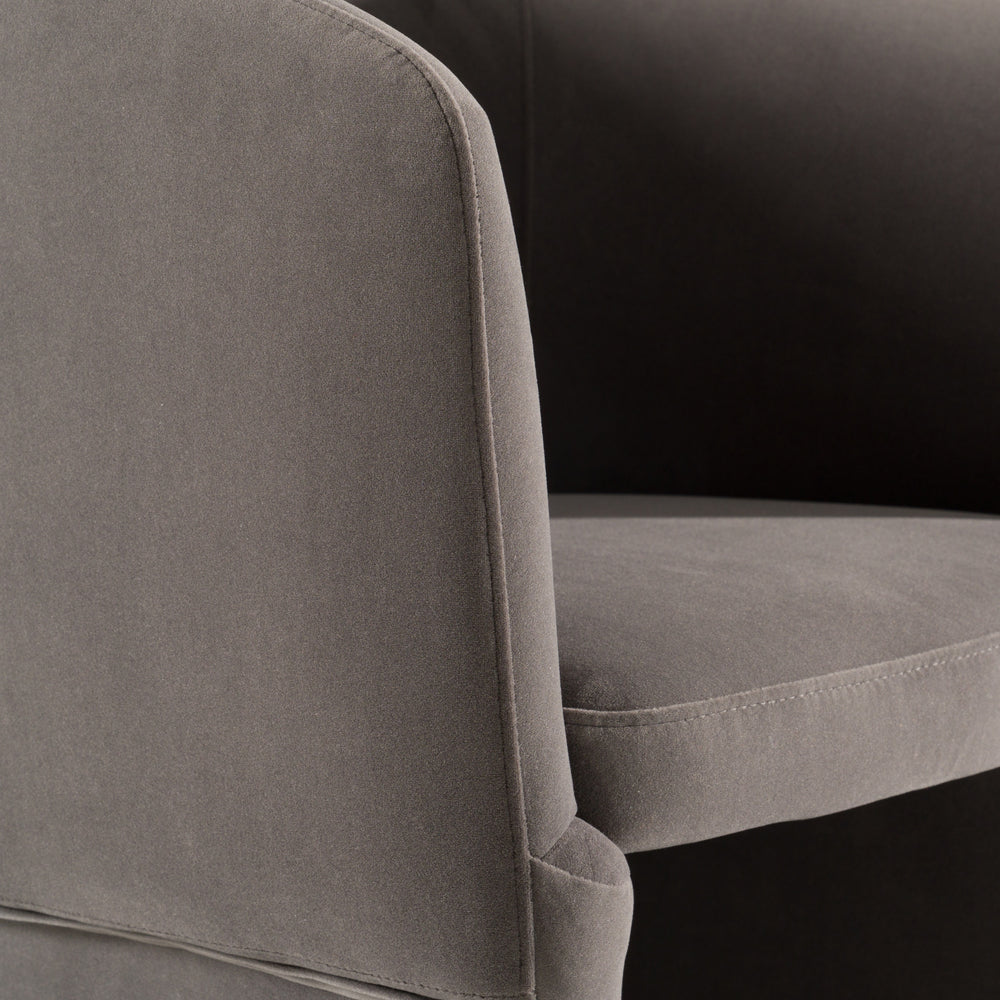 Vassar - Modern Grey Velvet Dining Chair - View 5
