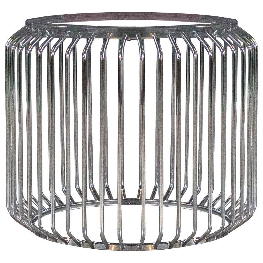 Veena - Round Metal Dining Table Base - Chrome Table Base modern furniture Contempo Furniture