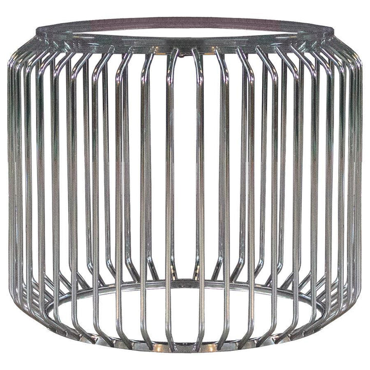 Veena - Round Metal Dining Table Base - Chrome Table Base modern furniture Contempo Furniture