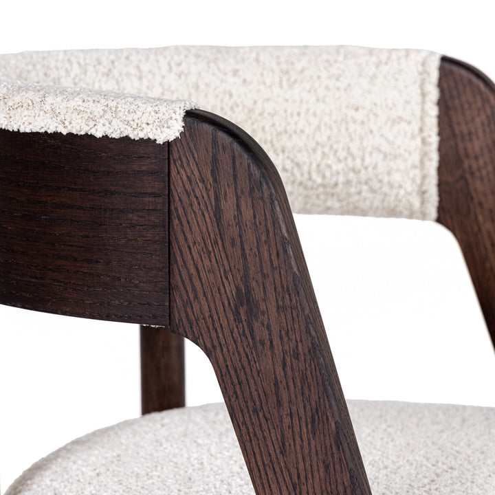 Vegas - Modern Cream Fabric + Walnut Oak Dining Chair (Set of 2)