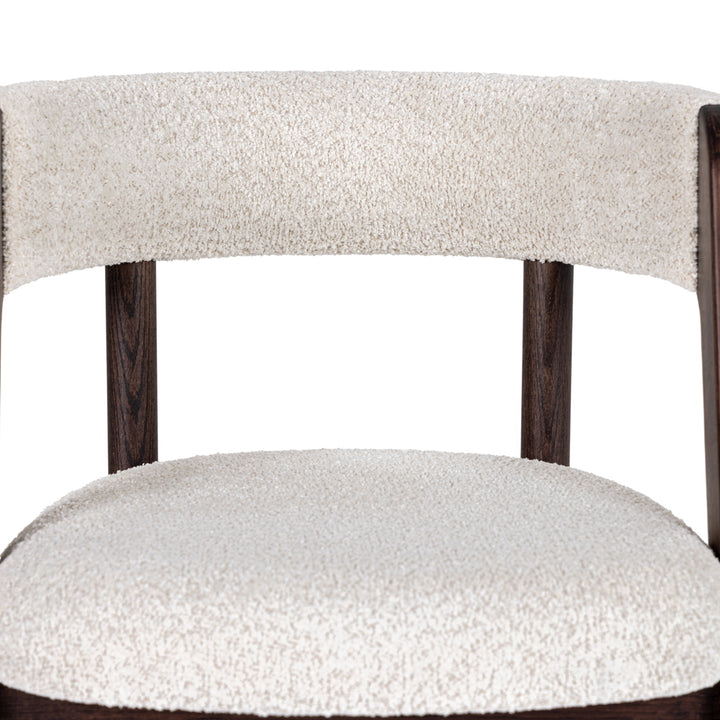 Vegas - Modern Cream Fabric + Walnut Oak Dining Chair (Set of 2)