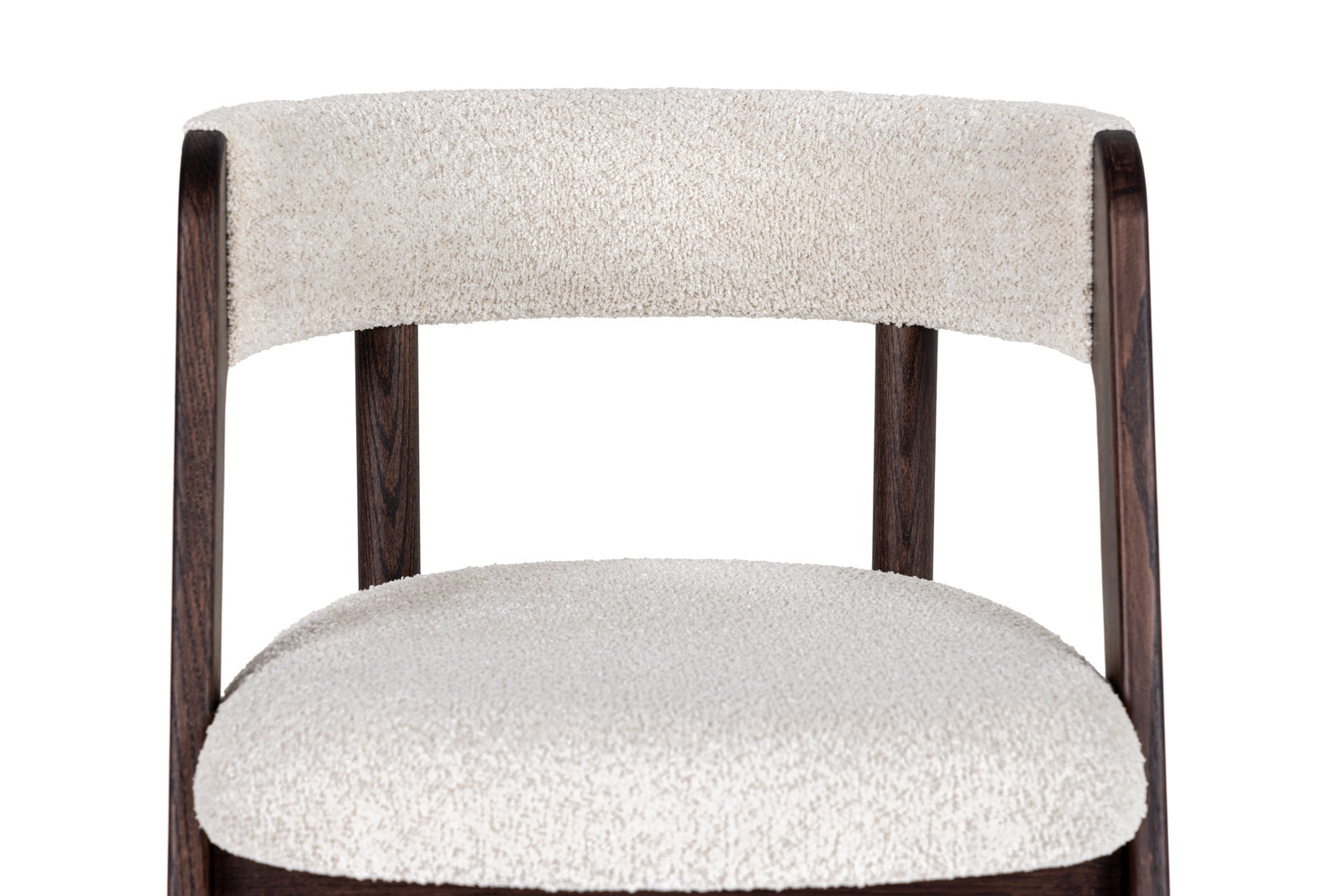 Vegas - Modern Cream Fabric  Walnut Oak Dining Chair 