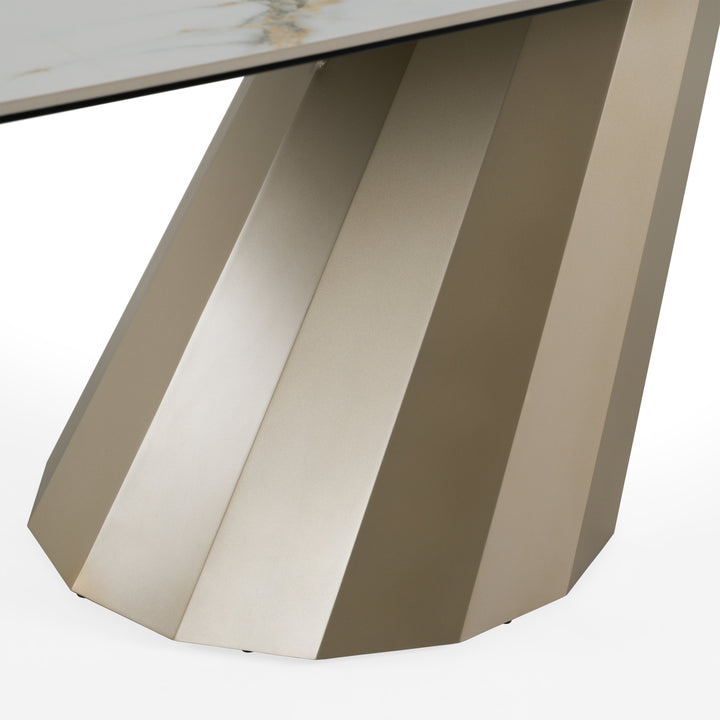 Vela - Modern Ceramic + Brass Dining Table