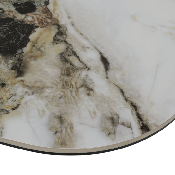 Vela - Modern Ceramic + Brass Dining Table