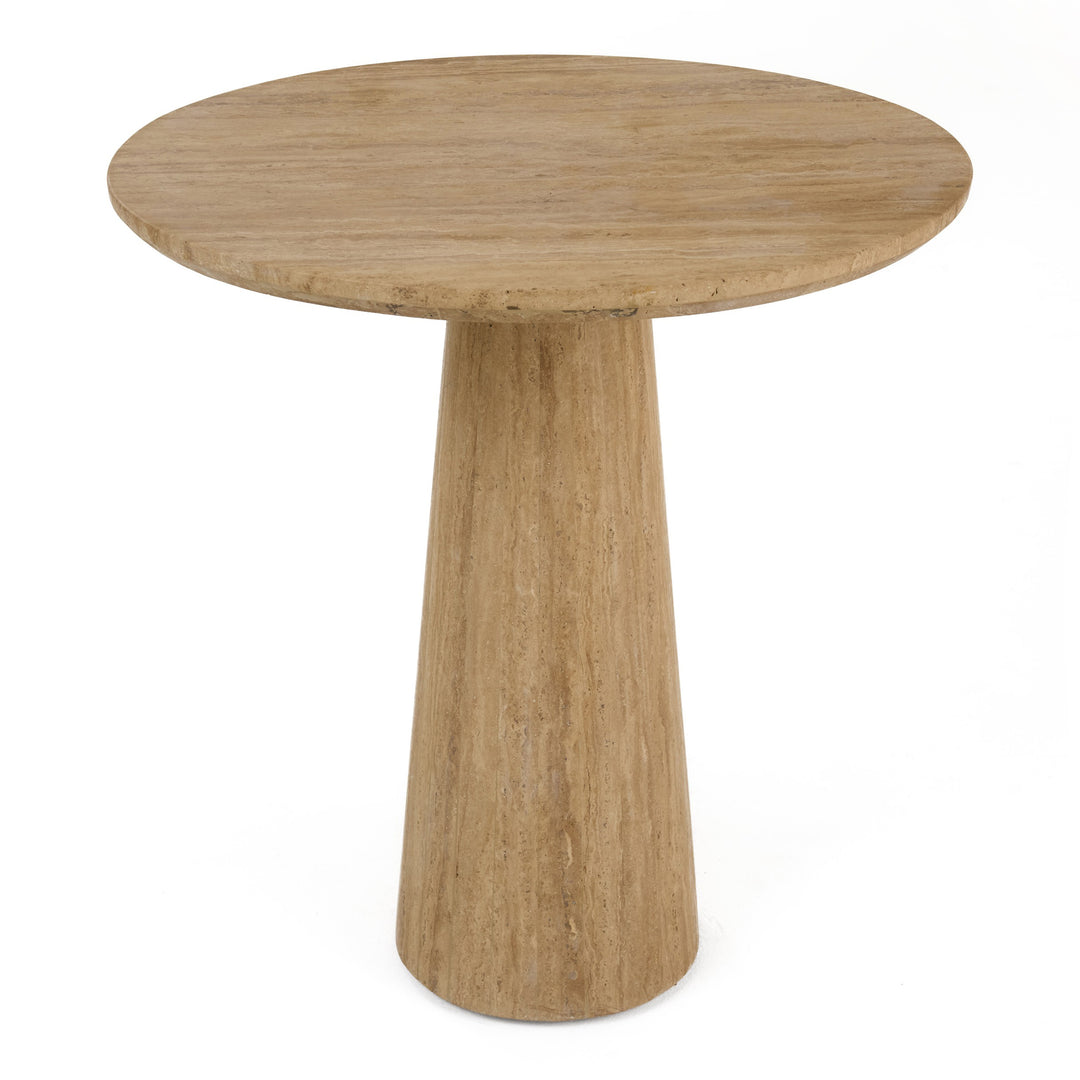 Velma - Modern Travertine Marble Round Dinette Table