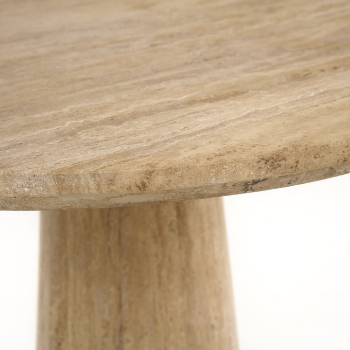 Velma - Modern Travertine Marble Round Dinette Table