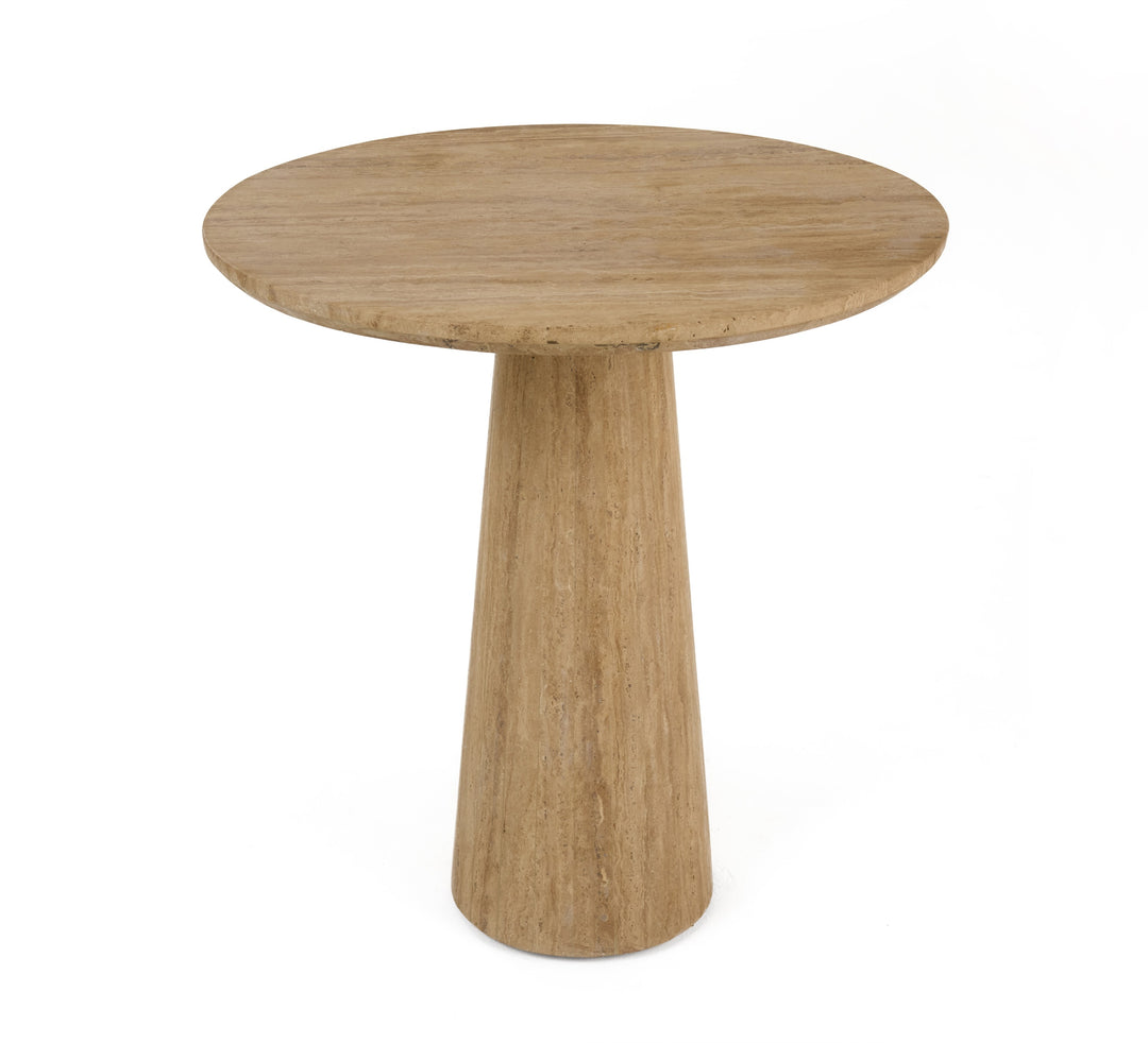 Velma - Modern Travertine Marble Round Dinette Table