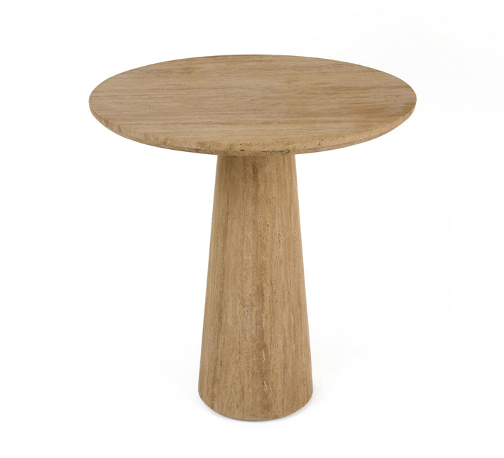 Velma - Modern Travertine Marble Round Dinette Table
