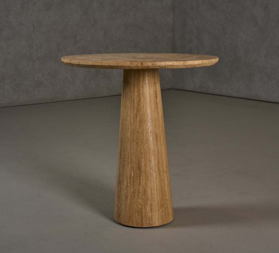 Velma - Modern Travertine Marble Round Dinette Table