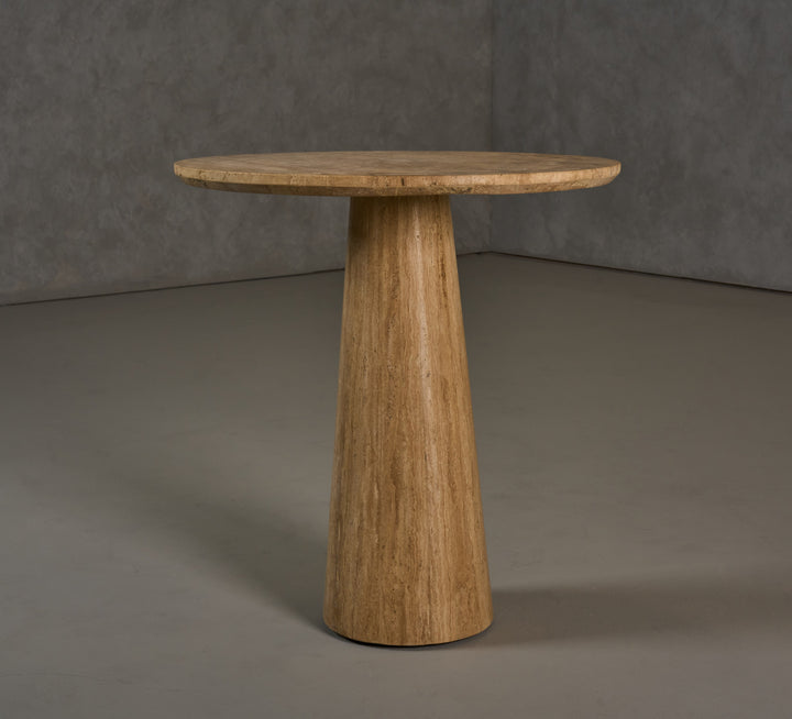 Velma - Modern Travertine Marble Round Dinette Table