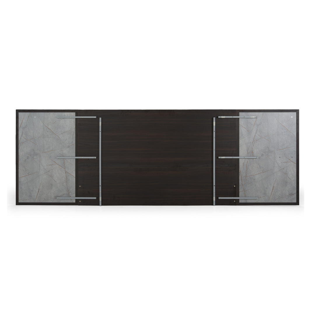 Velondra - Modern Eucalypto + Marble Bed with Two Nightstands