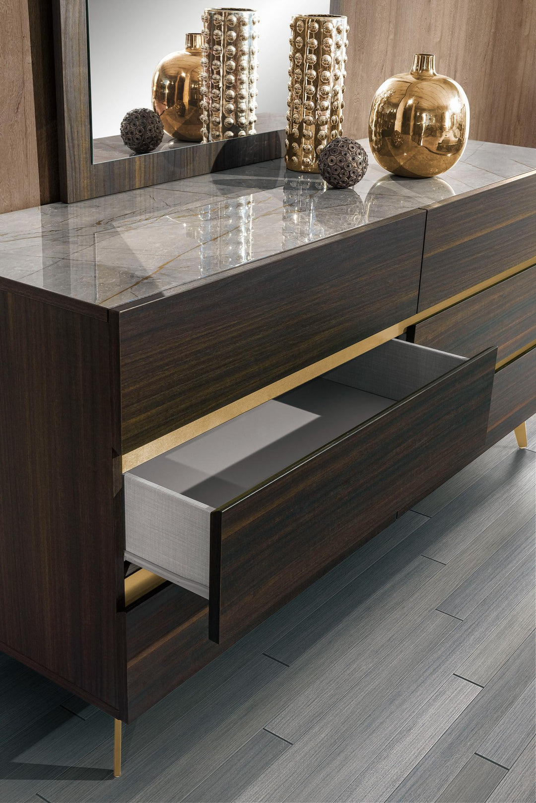 Velondra - Modern Eucalypto + Marble Dresser