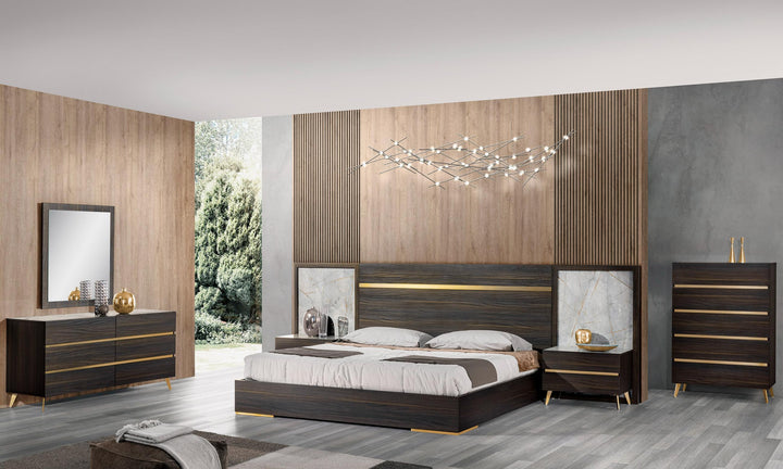 Velondra - Queen Modern Eucalypto + Marble Bedroom Set